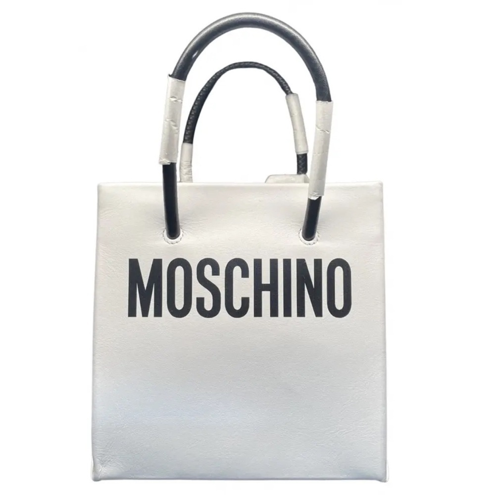 Moschino White Shopping Bag Cross Body / Hand Bag